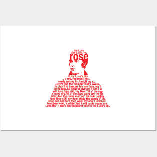 Robbie Burns Love is like a red red rose Posters and Art